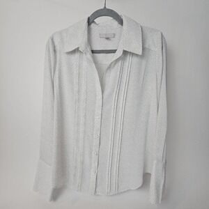 Womens Blouse white with black polka dots, sz S, NWOT